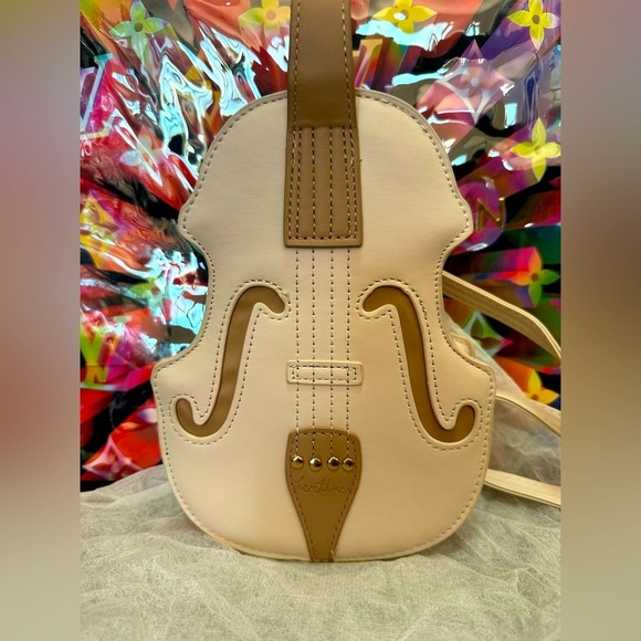 Handbags - Violin off white Shaped Bag Crossbody or Messenger Bag Sling Bag with Dust bug​